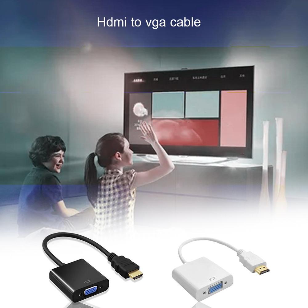 HDMI-compatible To VGA Conversion Cable Adapter Connects HDMI-compatible VGA Port For PC Laptop Smart TV Box Other Devices