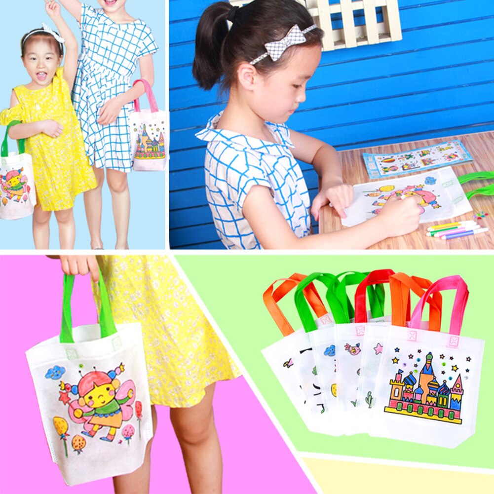 1Set Diy Tekening Educatief Speelgoed Kinderen Graffiti Tas Kleuterschool Hand Schilderen Aquarel Pen Diamant Materiaal Kids Zxh