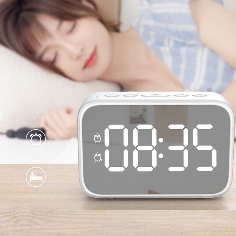 Digital Alarm Clock Radio with FM Radio, Bluetooth Speakers with Headphone Jack, Dual Alarms, 5 Level Brightness Dimmer, Adjusta