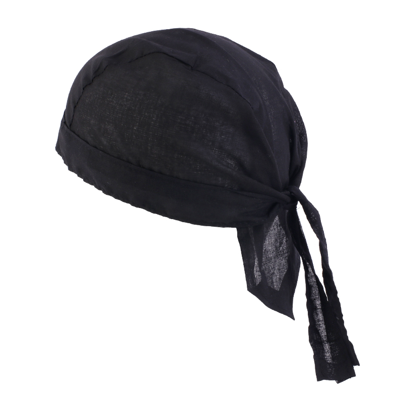 Unisex algodón Durag hombres mujeres transpirable Bandana sombrero doo du trapo diadema sombrero de pirata gorra de quimio accesorios para el cabello de Color sólido