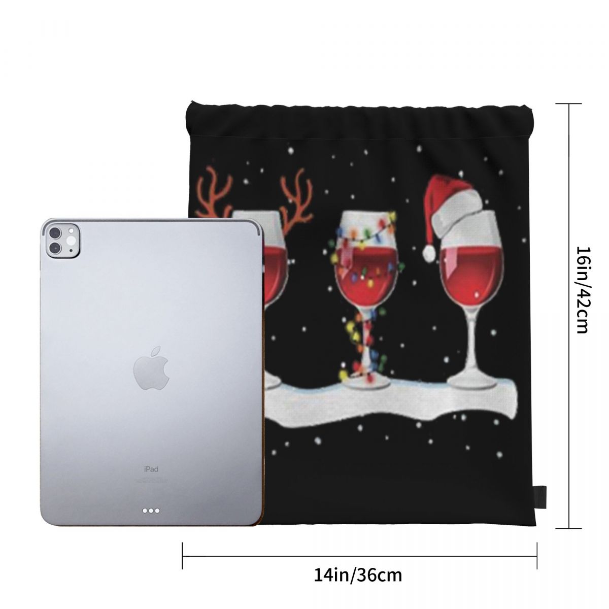 Mochila con navideño de Reno y vino de cristal para hombre, bolsa ligera de Papá Noel, ajustada, Punk, mejor empalme, Rock, personalizada
