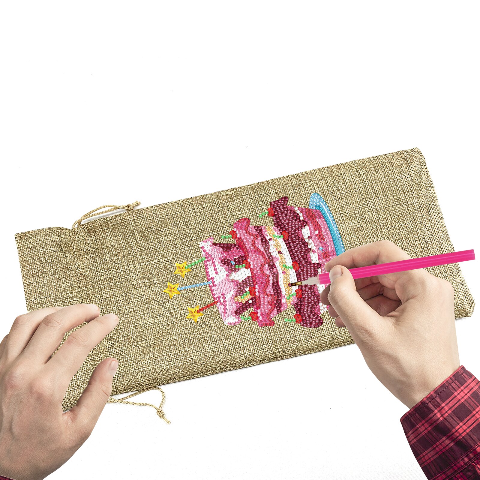 Couverture 5D pour bouteille de vin, sac, peinture diamant, dessin animé imprimé, verre de Champagne, bricolage, décoration de noël pour Table et maison