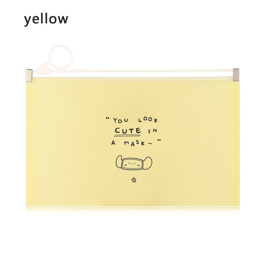 1PC Portable Transparent Anti-dust Mask Storage Bag Dustproof Pollution-Free Face Masks Container Plastic Mask Cover Bag: yellow 01