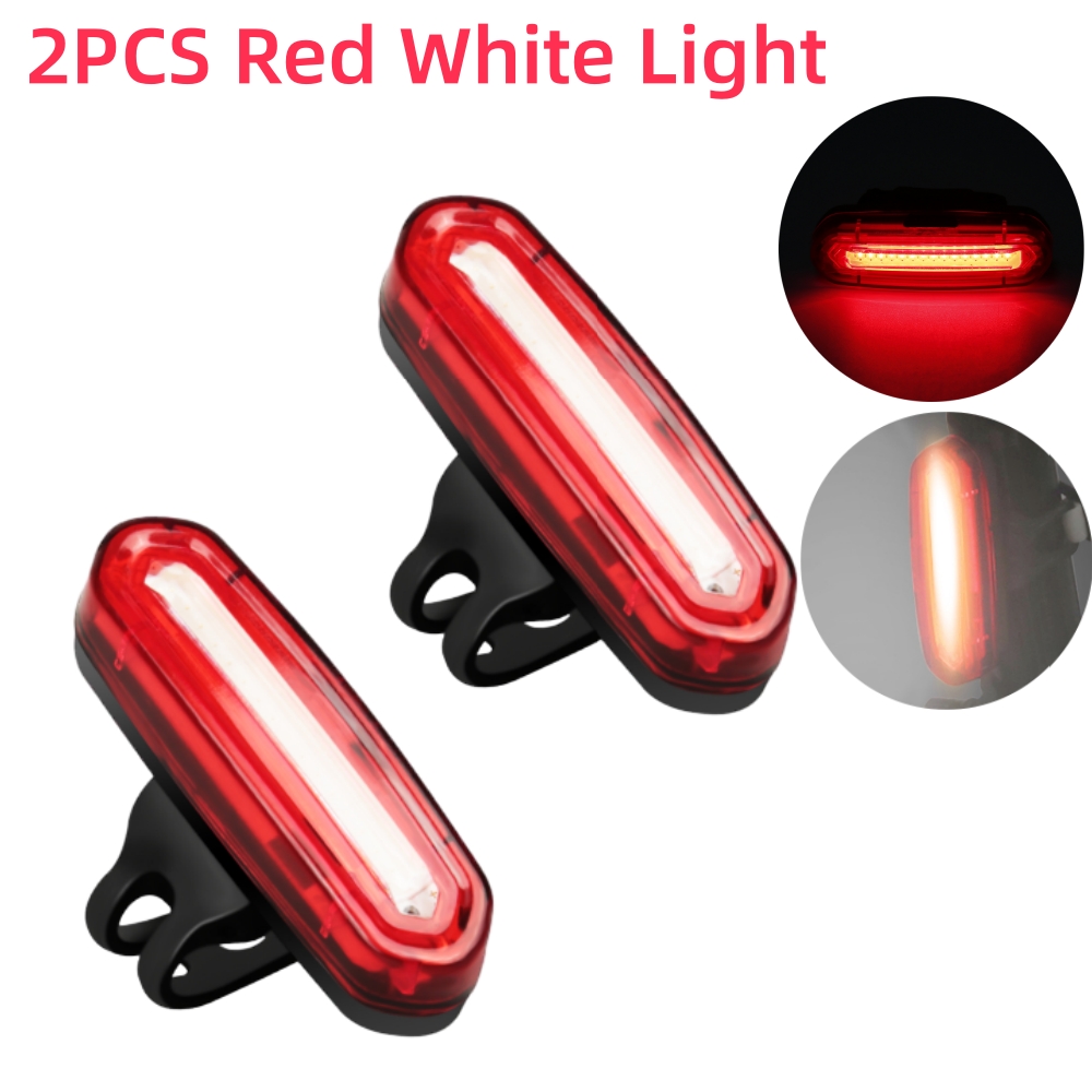 Bike Tail Light USB Rechargeable COB LED Mountain Bicycle Taillight MTB Safety Warning Bicycle Rear Light Rear Bicycle Lamp: Burgundy