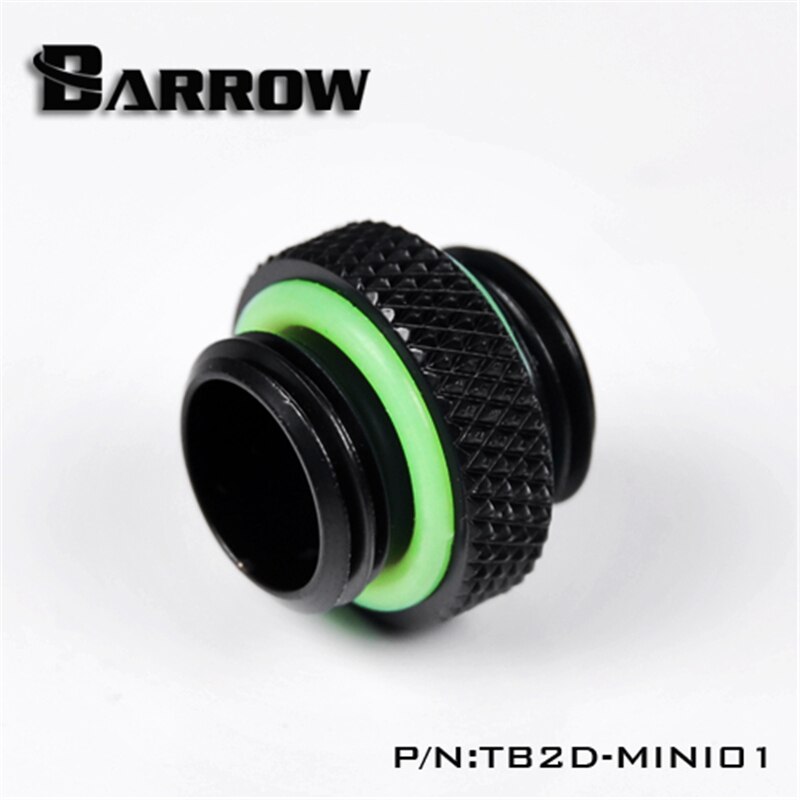 Barrow G1 / 4 ''Mini Dual Buitendraad Aansluiting Dubbele Male Adapter Draad Aansluiting Voor Water Koelsysteem TB2D-MINI01