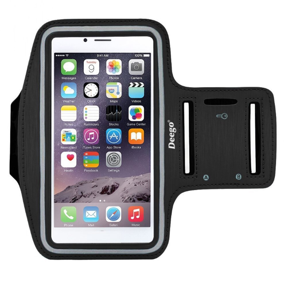 Outdoor Sports Phone Holder Waterproof Armband Case for Samsung Gym Running Phone Bag Arm Band Case for all phones: Black