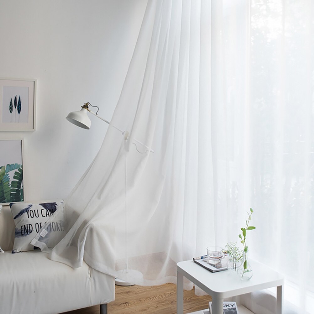 1Pc Einfarbig schier Tüll Fenster Vorhang Drapieren Wohnzimmer Balkon Terrasse Dekor Vorhang für dekorieren wohnzimmer, schlafzimmer und