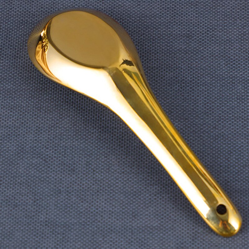 chinese 5 inch pure copper round soup spoons kids Rice porridge metal multifunction tableware Household Healthful spoon