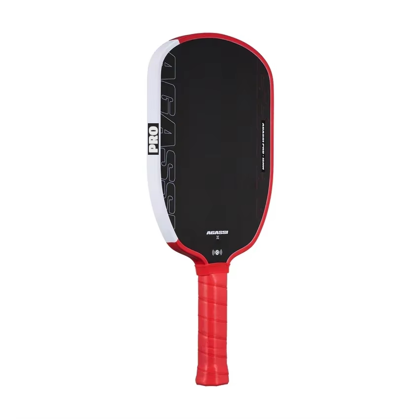 Agassi pro  iv 16 mm pickleball paddle gen 4 tfp foam core  t700 carbon fiber pickleball racket increases spin and control: Light grey
