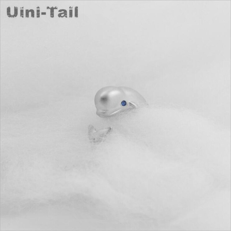 Uini-Tail Originele 925 Sterling Zilver Beluga Walvis Opening Verstelbare Ring Koreaanse Mode Tij Flow