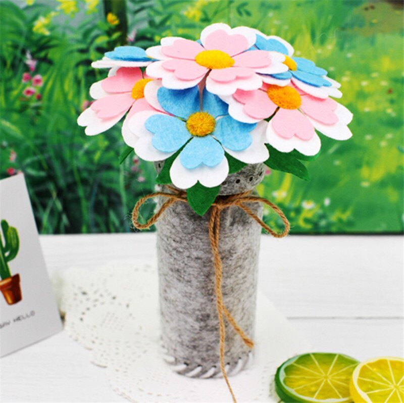 DIY Manual Mother's Day Potted Plants Bouquet Simulation Manual Homemade Fabric Bouquet Material Kit Learning Craft Toy