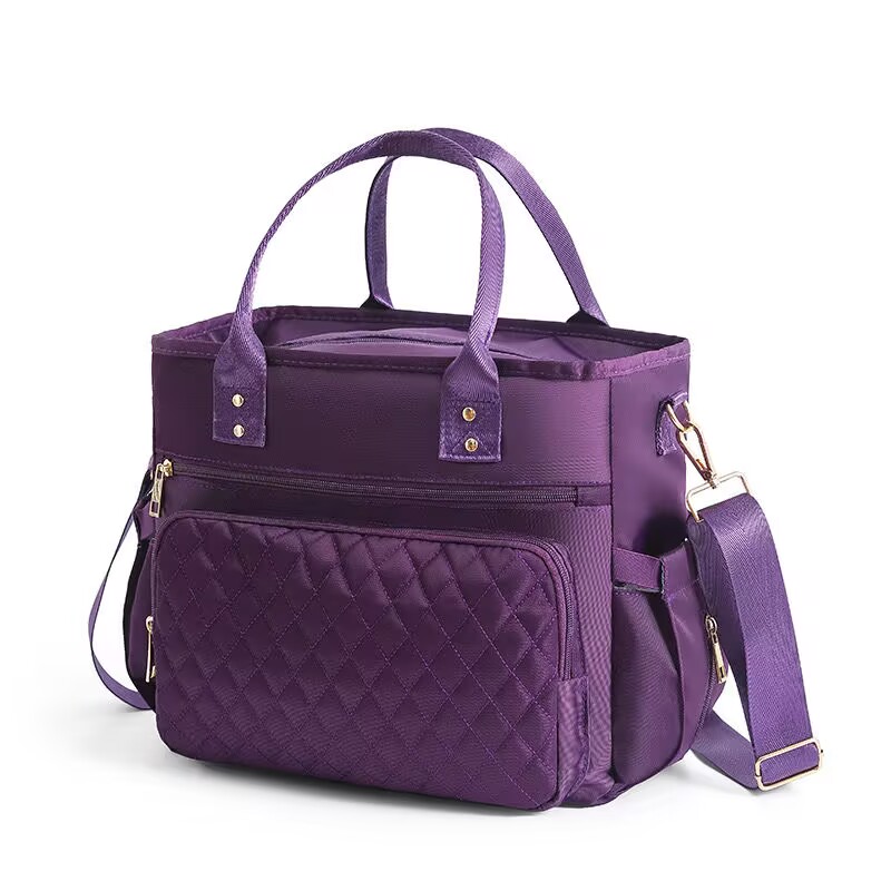 Large Capacity Travel Picnic Handheld Storage Bag Waterproof Leaky Proof Wear Resistant Crossbody Multi Functional Mommy Bag﻿: black