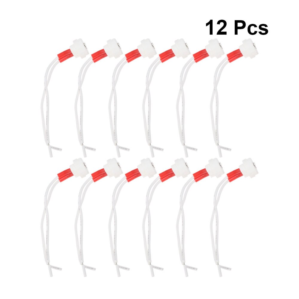 12PCS 220V MR16 Halogen Lamp Line Socket Ceramic Wire Connector Base Socket Adapter: As Shown