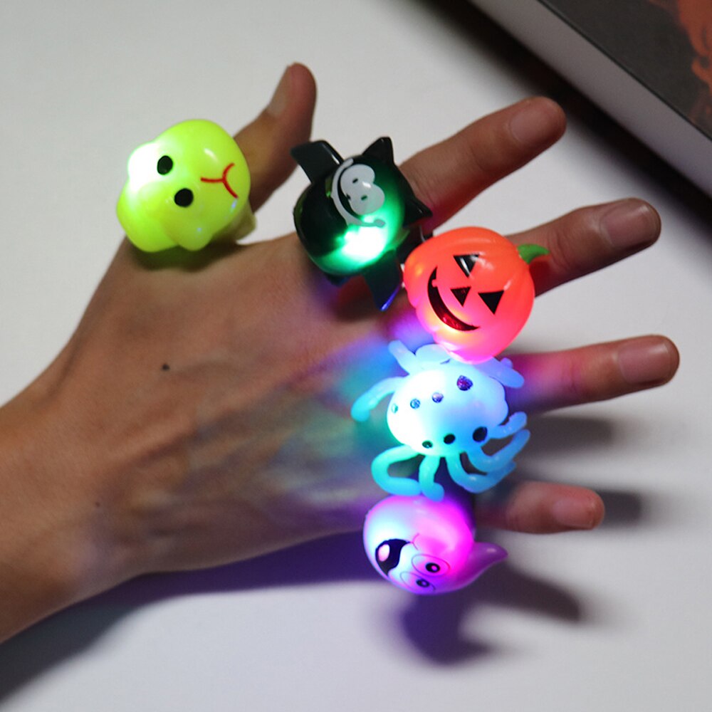 Kinder Halloween Prom Party Jugetes Finger Lichter Shiny Spielzeug Taro Kürbis Fledermäuse Ringe Kinder Spielzeug