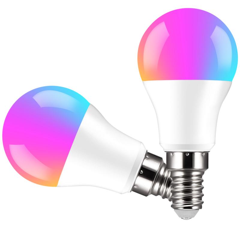 4/3/2/1PCS E14 Smart LED Light Bulb 10W WiFi RGB Color Changing App Control Alexa/Google equivalent Indoor intelligent Lighting: 2pcs