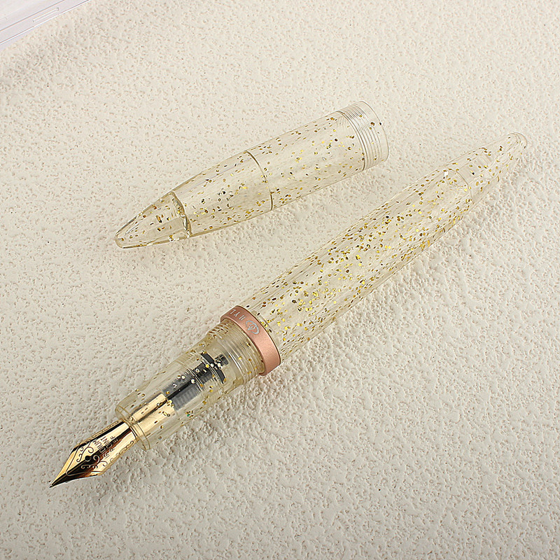 Nowe pióro wieczne Przezroczysta zakraplaczka EF F M Stalówki Pióro atramentowe Biuro szkolne Długopisy robić pisania Prezenty świąteczne z oryginalnym pudełkiem