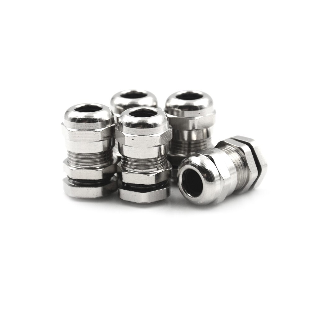 5pcs/lot Stainless Steel Metal Waterproof Cable Glands Connector Wire Glands for 3-8mm cable