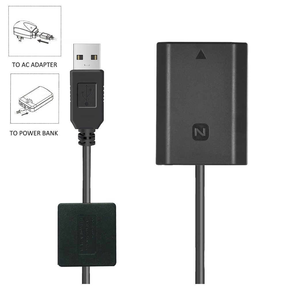 NP-FZ100 Dummy Battery DC Power AC Adapter for Sony Alpha 7 9 II A6600 A7 III A7R III IV ILCE-7M3K 7RM4 7RM3 9M2 A9 II Camera