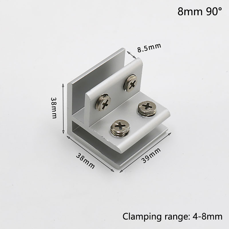 Aluminum Glass Clamps 90 Degrees Shelves Support Bracket Clips DIY Hardware for 2 to 20mm Thickness Board Glass Acrylic