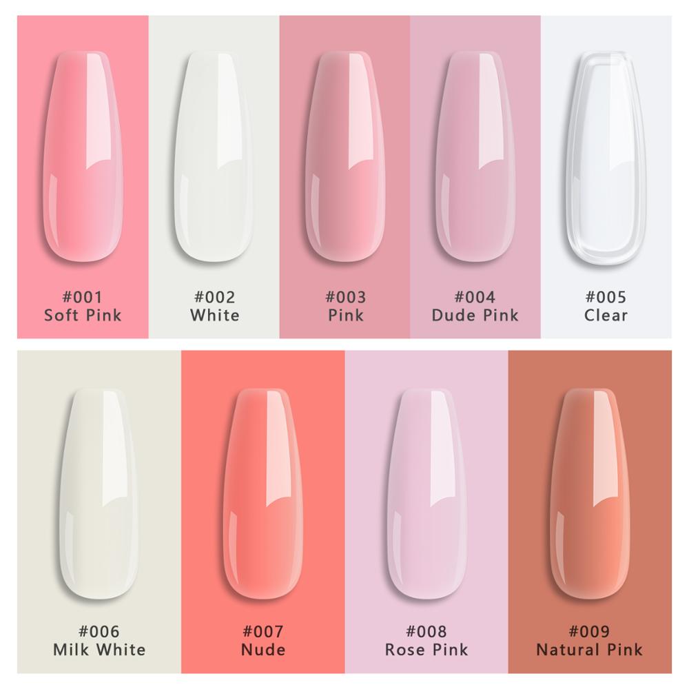 Komplet polygel neglesæt med 36w uv led lampe forlængelse gel sæt hårdt gelé builder gel nail art værktøjer til manicure
