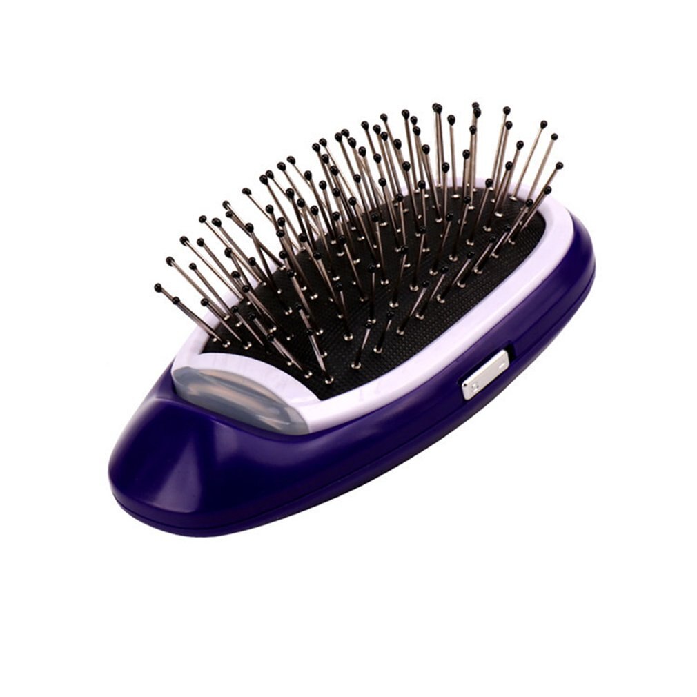 Peine alisador de cabello de iones negativos portátil, antiestático, cepillo eléctrico iónico, peine de peluquería: violet