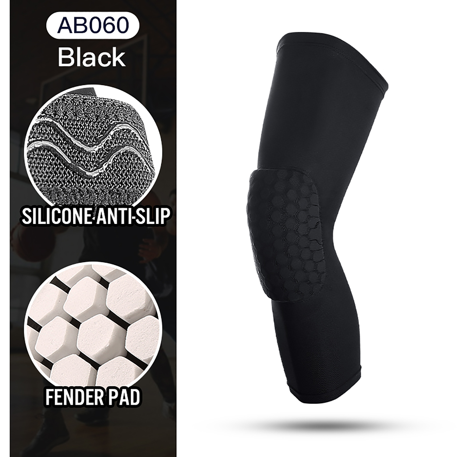 Tuki polvituki hunajakennovaahto polvisuojat koripallo lentopallo tuki kompressiojalkatuki tuki urheilu polvisuoja kuntoilu: Xl / Viininpunainen