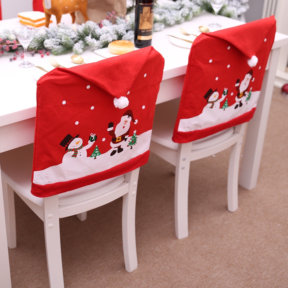 6 Stuks Kerst Chairies Cover Kerstman Tafel Stoelbekleding Kerst Decoraties Voor Thuis Tafel Navidad Nieuwjaar Decor