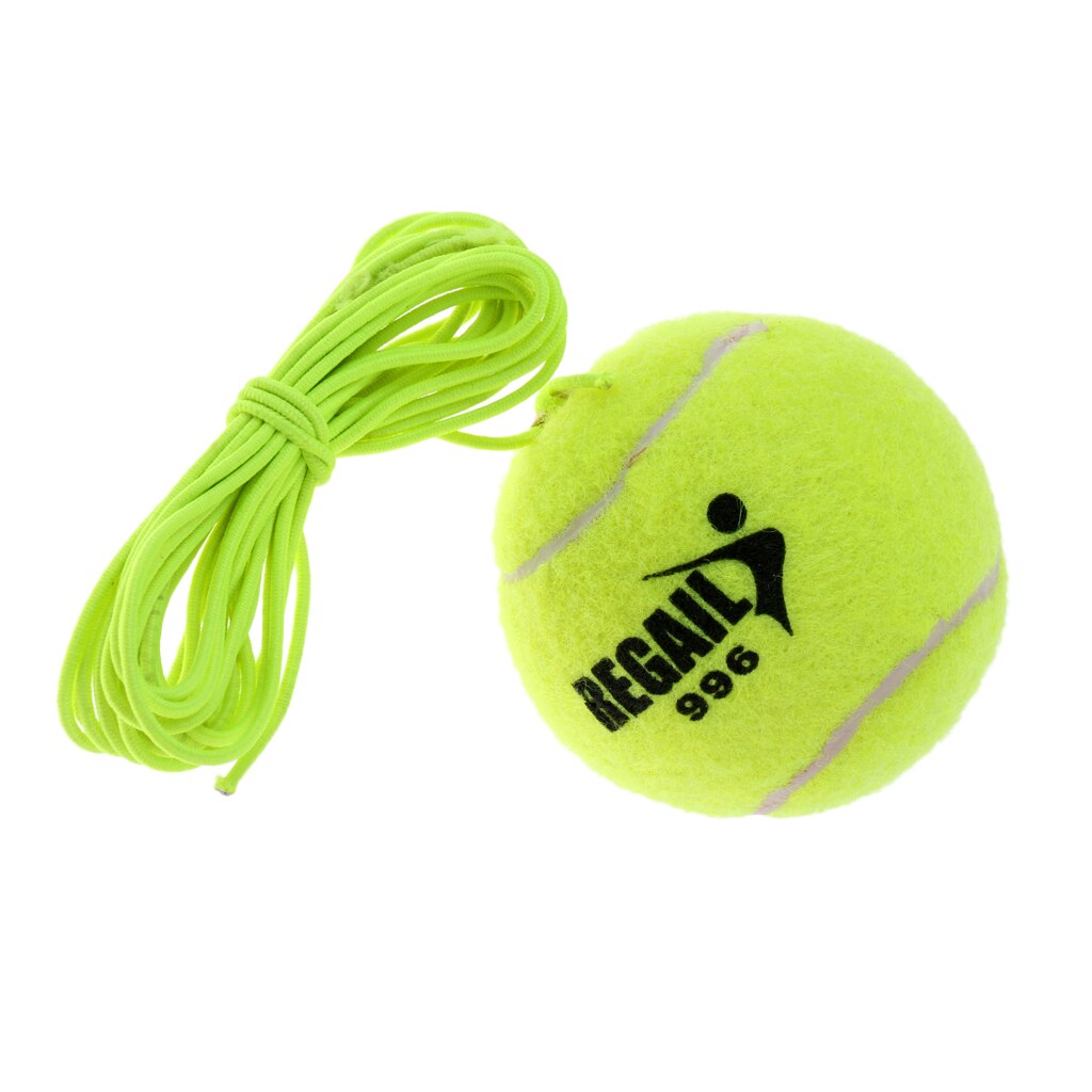 Bærbar elastisk tennisball med snor for tennistrener, grønn