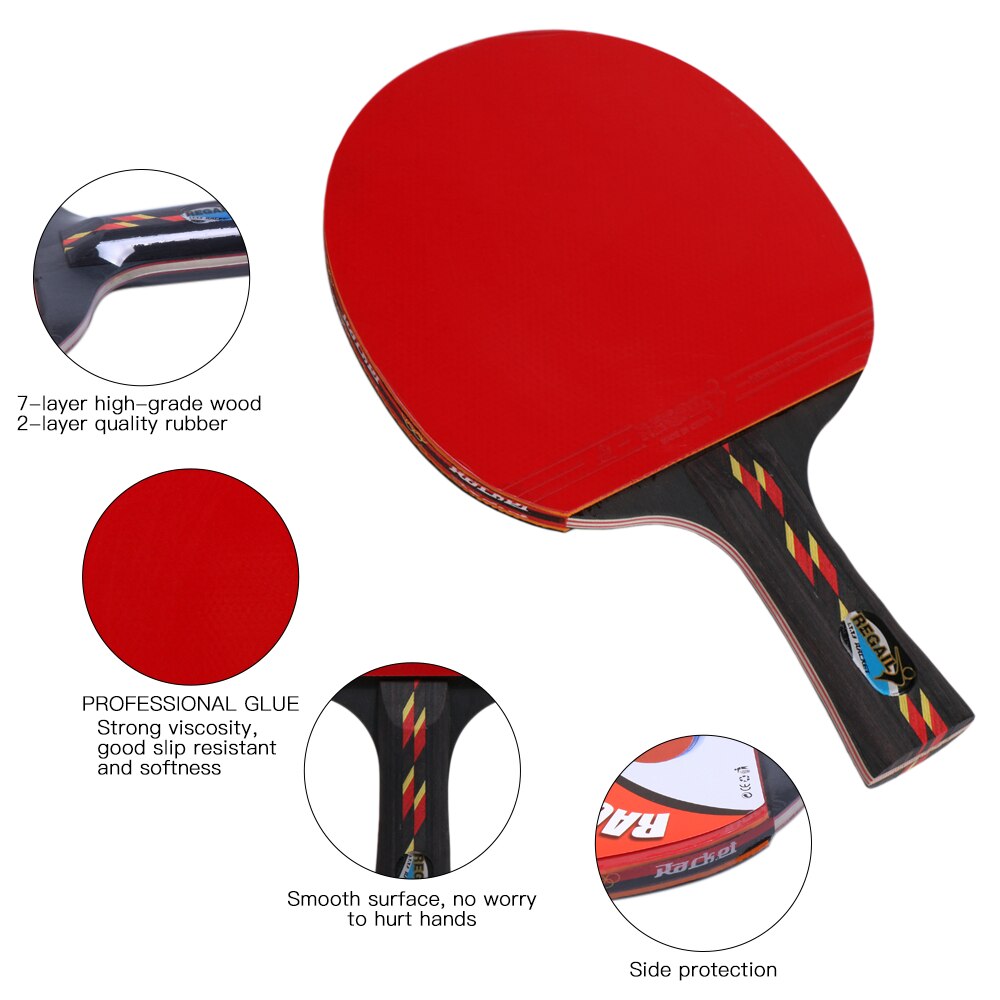 Ping Pong Paddle Table Tennis Racket Long Handle Ping Pong Bat Ping Pong Racket Set Training Racquet Bundle Kit