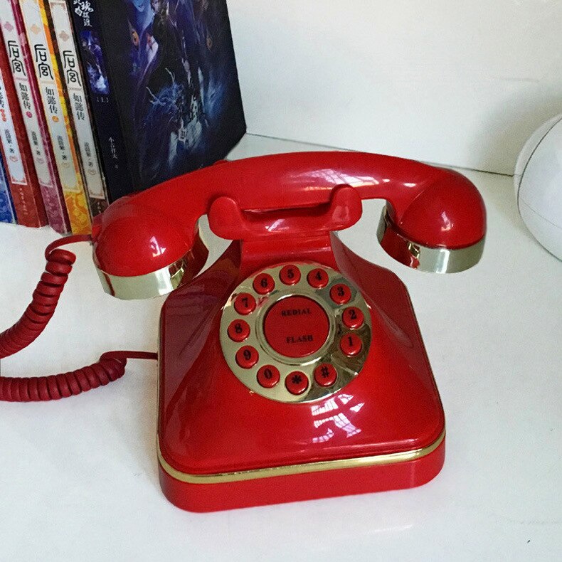 Retro Wählscheibentelefon Rot - Antikes Festnetztelefon Mit Klingelton