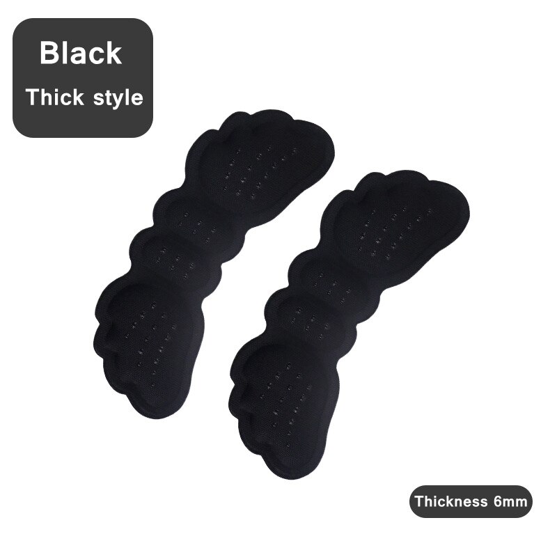 1 Paar Hoge Hak Inlegzolen Vlinder Aanpassen Grootte Hak Liner Grips Protector Sticker Hak Pad Voetverzorging Anti Hoogte Blijven hak Pads: L-Black thick style