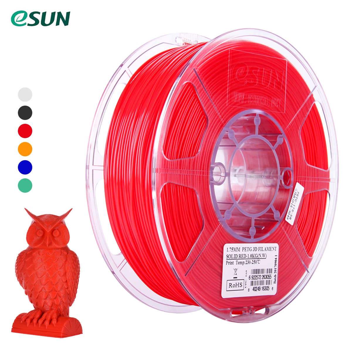 ESUN PETG 1,75mm 3D Drucker Filament Druck Verbrauchs dimensional Genauigkeit: +/-0,05mm 1kg (2,2 lb) Spule Material Minen