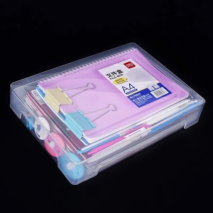 A4 plastic transparent portable file box Moisture-proof portable data box