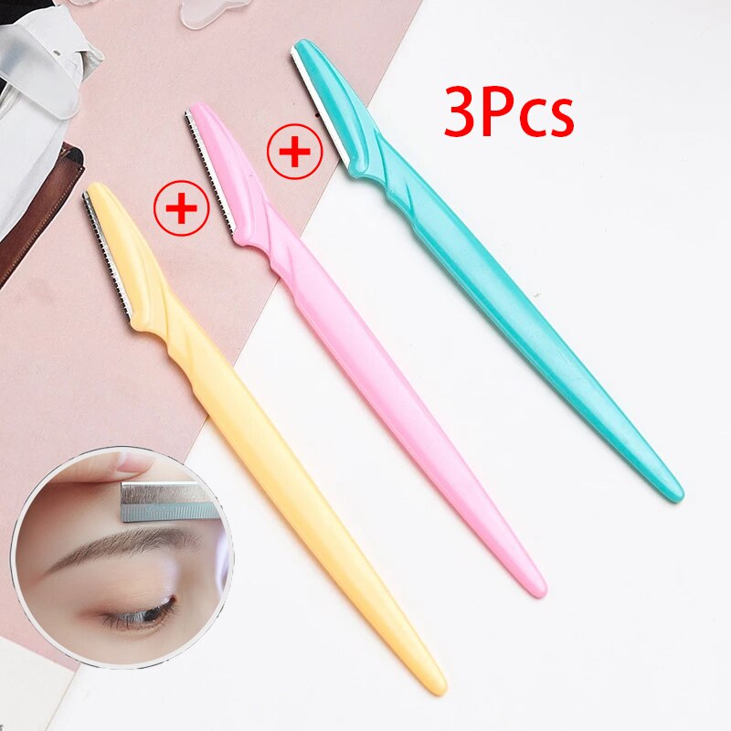 Cuchillas de corte para cejas, utensilio portátil para eliminar el vello de las cejas, cuchilla afilada de seguridad de acero inoxidable