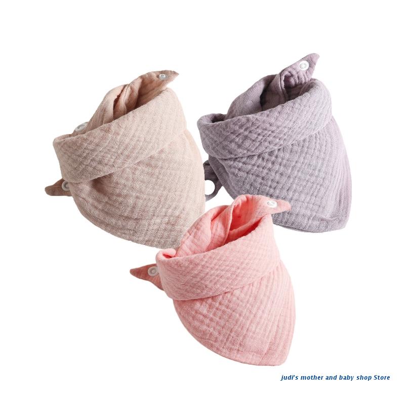 67JC 3 Pcs Babyvoeding Kwijlen Slabbetjes Speeksel Handdoek Driehoek Sjaals Bandana Zachte Katoenen Slabbetjes Verstelbare Drukknoop Burp Doek voor: 4