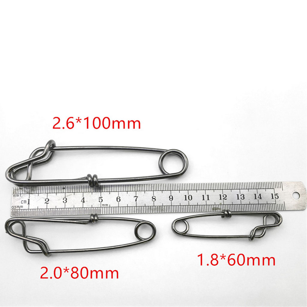 10 piezas mar barco de pesca con palangre encaje larga línea de Clip para atún/60/80/100mm Acero inoxidable fuerte