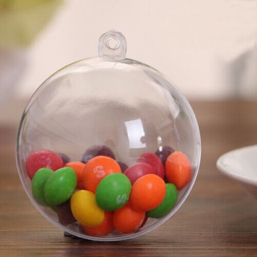 Clear Plastic Craft Ball Transparent Sphere Bauble Xmas Hallowmas Baubles