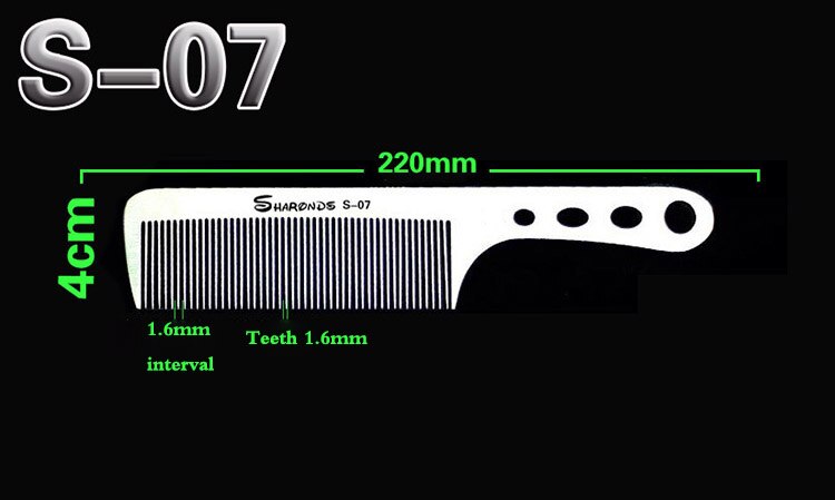 Metal titanium steel comb hair salon set comb strong and rust-free comb Non-slip and wear-resistant: 007