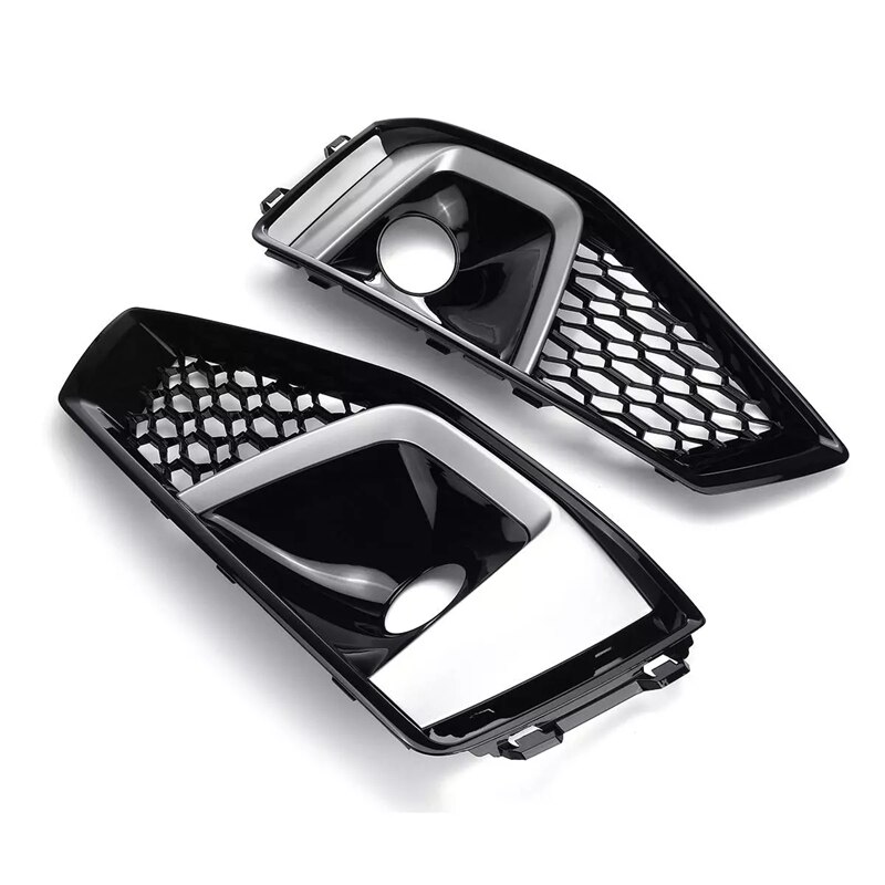 Een Paar S-Lijnen S4 Auto Voorbumper Mistlamp Lamp Grill Honingraat Voor-A4 B9 S-LINES s4