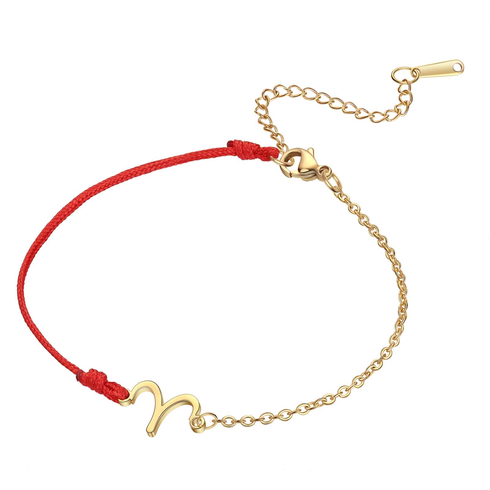 Zodiac Armband Rvs Hanger Armband Rope Chain Verstelbare Armband Voor Vrouwen Sieraden Bruidsmeisje: Silver Plated