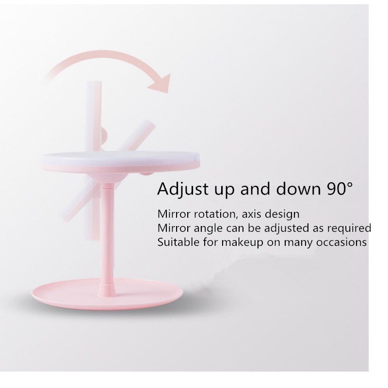 Led Light Makeup Mirror Storage LED Face Mirror Adjustable Touch Dimmer USB Led Vanity Mirror Table Desk Cosmetic Mirror