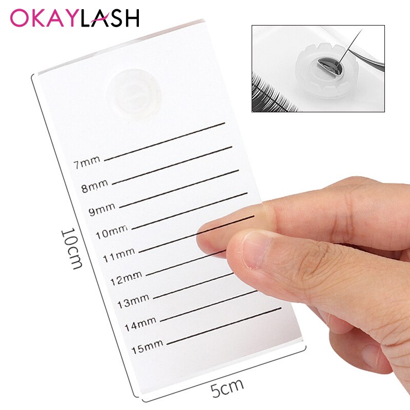 Clear Crystal Eyelash Extension Scale Board Mark Pad 2 In 1 Acrylic Graft Lash Pallet Plate With Glue Holder Cup Accessories