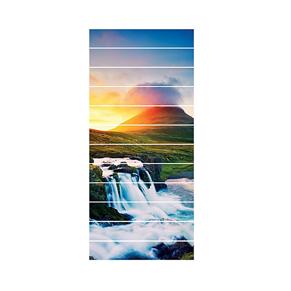 12 stuks landschapstrap stickers zelfklevende keramische tegels pvc trap behang stickers trap huisdecoratie