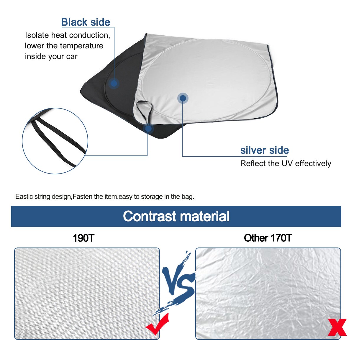 Car Sunshade Sun Shade Front Rear Window Film Wind... – Grandado
