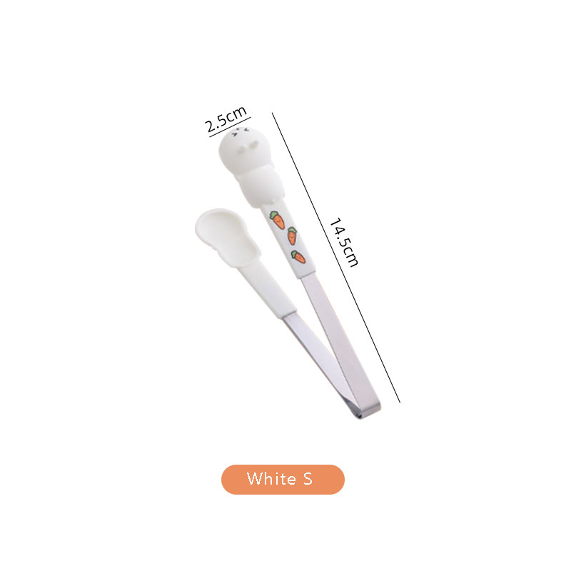cartone animato pinza casa cucina cibo clip alto temperatura resistente silicone 집게 zucchero pinza per torta dolce frutta pince a sucre: bianca S