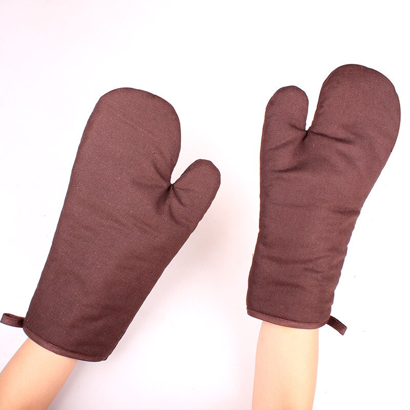 Guantes Térmicos antifuego para barbacoa, manoplas de cocina de silicona, alargadas y gruesas, antiquemaduras