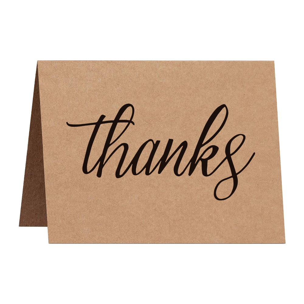 10Pcs Kraft Paper Thank You Card Large 4x6'' Business Note Cards Perfect For Graduation Baby Shower Wedding Greeting Cards: A3