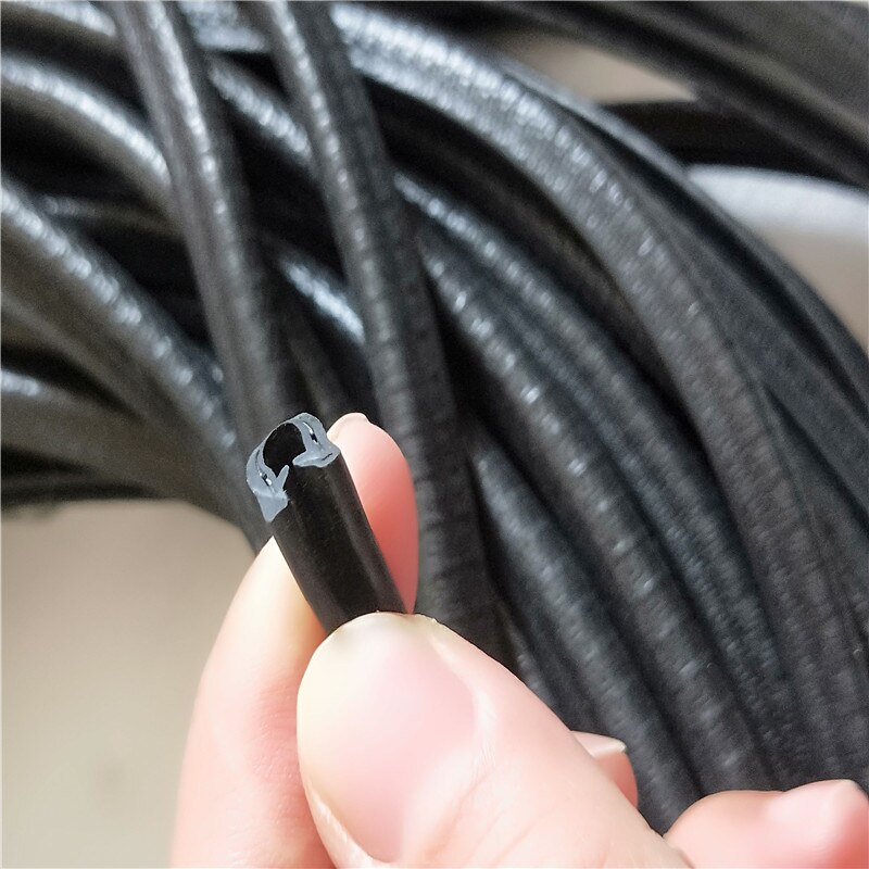 5m U Shape Channel Waterproof Rubber Edge Trim Lock Seal Strip Clip In W/ Metal Inside Car Truck Protector Guard Flexible DIY
