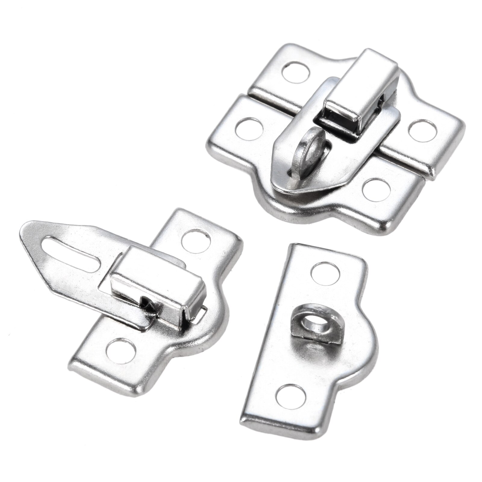 20/10pcs Silver Box Latch Lock Clasps Alloy Toggle Hasp Hook Lockable Jewelry Chest Wine Wooden Box Case w/screws 26x28mm