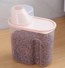 Reis Eimer Mehl Lagerung Tank Feuchtigkeit-beweis Insekten Beweis Versiegelt Haushalt Reis Glas Verschiedenes Getreide Mehl Lagerung Box: L / Rosa